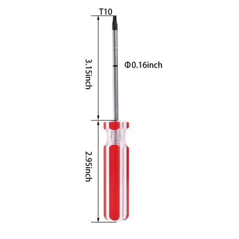 Killer T10 Security Torx Screwdriver With Magnetic Red Handle And Comfort Plastic Grip Crafted From Heavy Duty Chrome Vanadium Steel For No Hassle Auto Repair And Quick Household Fixes Ready To Roll And Built Solid For Daily Use, showing dimensions 3.15 inches and 0.16 inches.