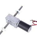 Dual Right Handed M8 Shaft Gear Motor With Flange For Lift Systems And Precision Motion Control Coaxial Twin Shaft Geared Speed Reducer With 50 To 1 Reduction For Smooth Reliable Linear Actuation, 24V motor with twin threaded shafts