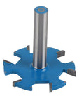 Premium 6-Flute Router Bit T-Slot Woodworking Tool Made From Durable YG8 Alloy And Carbon Steel With 12mm Shaft.