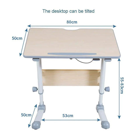 Height Adjustable Mobile Laptop Workstation Table With Hella Smooth Rolling Brake Casters For Effortless Overbed Versatile Desk Setup In Your Cozy Home Office, showing size dimensions.