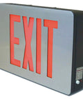 Led Exit Sign With Battery Backup And Self Diagnostics, Red Letters, Single Sided Brushed Aluminum Emergency Light, 120 To 277V, NFPA Compliant