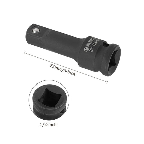 Dang Tough 3 Piece Socket Extension Bar Set For Half Inch Drive Tools Rock Solid Chrome Moly Steel with 75mm length.