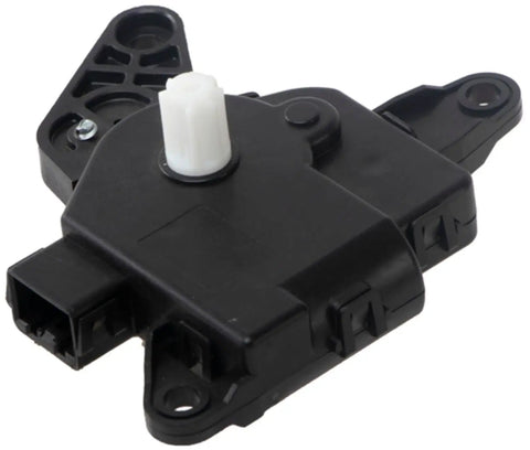 Left Driver Side HVAC Blend Door Actuator For 2015 To 2019 Kia Soul And Soul Electric, black plastic, detailed view of actuator.