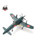 Model of 1:48 J7W1 Shinden Model Kit Unbuilt Plastic Aircraft Kit With Weighted Resin Tires at an angle with propellers visible.