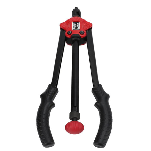 Pro Grade Manual Rivet Nut Tool Kit With Interchangeable Mandrels And Nosepieces, Carbon Steel Heat Treated For Blind Rivets, Ideal For Construction, Automotive, Ship Repair And Electrical Projects, Handles 2.4mm 3.2mm 4.0mm 4.8mm manual rivet tool front view