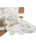 Reclaimed White Cotton T Shirt Rags for Shop Use Prewashed and Sanitized Low Lint Soft and Absorbent Rag Cloths in box