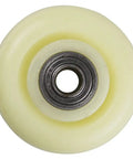 Smooth Operator White Nylon Casters Two Pack Quiet Rolling Furniture Wheels With Secure Brakes Heavy Duty Cart Replacement quick swap wheel top view.
