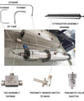 Intensifier support for SL-VI 50 hp waterjet system; installed stainless steel hydraulic pump components