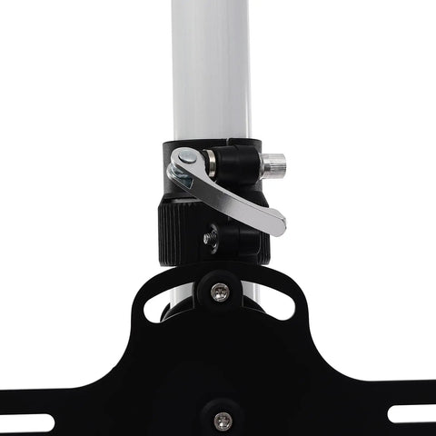 Close-up of clamp mechanism on Three Bike Vertical Storage Rack, Floor To Ceiling Freestanding Hanger With 360 Degree Adjustable Hooks.
