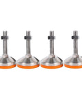 Set Of 4 Heavy Duty Adjustable Leveling Feet, Rock Solid Carbon Steel Levelers With 50mm Rubber Base for stable furniture.