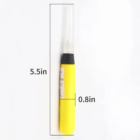 Two Pack LED Needle Threader With Light For Sewing Illuminated Manual Threader With Pinhole Visibility Quick Threading On Sewing Machine Batteries Included Handy Two Piece Sewing Tool Set, showing dimensions of 5.5 inches by 0.8 inches.