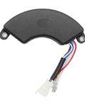 Half Moon Style Automatic Voltage Regulator Rectifier for generator, black casing with four blade quick connection and wires visible