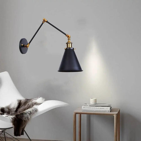 Adjustable Swing Arm Wall Sconce In Matte Metal With E27 Socket Built As A Knockout Go To Nightstand Reading Lamp featuring sleek design.
