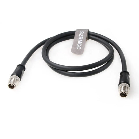 M12 X Code 8-Pin Male To Male Ethernet Cable Cat7e Gigabit Shielded IP67 Waterproof 2m for Industrial Cameras