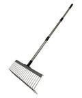 Rugged Heavy Duty Lawn Rake With Splicing Handle And 21 Tine Design for debris cleanup, 40 cm wide, 125 cm extendable handle