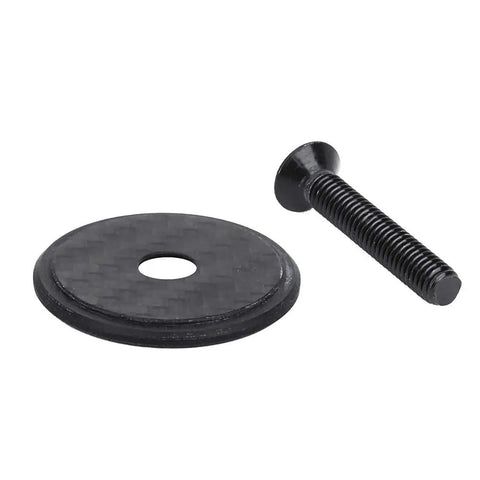 Fresh Carbon Fiber Bike Stem Headset Top Cap Hardware Kit With Hex Bolts, black cap and bolt for bike maintenance