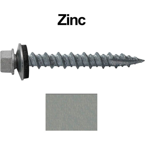 One And A Half Inch No Paint Metal Roofing Screws With Hex Washer Head Self Starting Tapping EPDM Washer 250 Count Pack