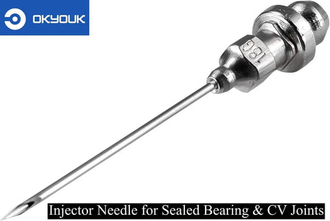 Bearing Grease Injector Needle Nozzle Dispenser Kit with 90 Degree Adapter and Narrow Needle for Sealed CV Joints Fits Most Grease Guns