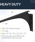 Heavy Duty Universal Shelf Brackets For Floating Vanities And Buffets Rock Solid Steel L Brackets 18 inch matte black design