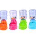 Gotta Keep Yer Pups And Kitties Fully Loaded With This Huge 35 Liter Automatic Pet Feeder in orange, pink, green, and blue.