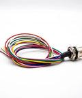 Waterproof M12 8 Pin Sensor Receptacle Connector A Coded Aviation Socket with colorful wires, shielded back mount for industrial use