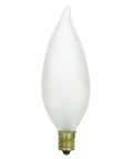 Flame Tip Frosted Chandelier Bulbs 40W Candelabra Base E12 120V Incandescent Dimmable Cozy Warm Glow 2600K for Chandeliers and Decorative Lamps Pack of 12