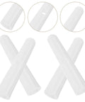 Top Shelf Folding Umbrella Repair Kit With Durable White Plastic Tail Beads And Quick Setup Design For Hassle Free Bone Coverage and Game Changing Weather Defense Slick Replacement Caps. Four white plastic tail beads for umbrella repair.