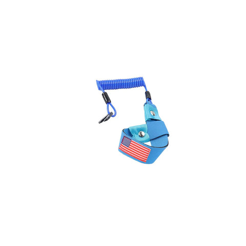 Universal Kill Switch Lanyard For Yamaha Jet Ski And WaveRunner Replacement EW2-68348-00-00 Blue With US Flag Wrist Strap Tether, Hooks Up With WaveRunner WaveVenture WaveRaider WaveJammer WaveBlaster FX Series And Marine Outboard Motors
