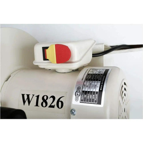 Close-up of W1826 Wall Mounted Dust Collector With 2.5 Micron Filtration, 1 HP, 537 CFM Suction, focusing on control switch
