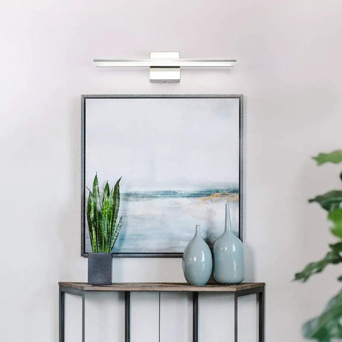 LED Vanity Light Bar 20 Inch Chrome Bathroom Fixtures 12W Over Mirror Lighting With 850 Lumens Cool White 6000K Modern Acrylic