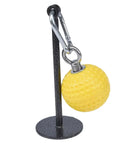 Hand Grip Ball For Dumbbell Bracket Set Anti Slip Surface And Easy Detachment Yellow PC And Steel Fitness Gear visible attached to stand.