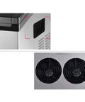 Bad Ass High Capacity Ice Maker Pumping 55 Kilos Of Round Cubes Daily For House Parties And Local Bars With Sick Heat Dissipation and side view of cooling vents.