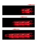 Sequential Flow Rear Bumper Stop Lamp And Running Drl Light With Dynamic Turn Signal For Tesla Model S 2014 Through 2020 illuminated from different angles