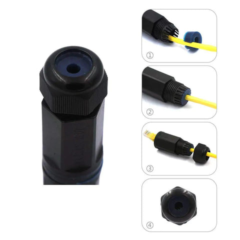 Waterproof RJ45 Coupler IP68 5.3 Inch Shielded Female To Female Ethernet Connector installation steps