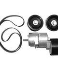 Heavy Duty Belt Tensioner And Idler Pulley Kit With 6PK2125 V-Ribbed Serpentine Belt for 2.0L 2.4L engines, black pulleys and tensioner