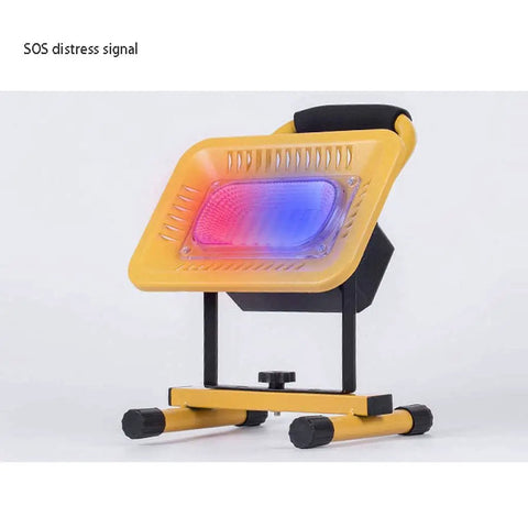 JUDYSSY Home Floodlight with SOS distress signal feature, portable LED emergency light on a stand, suitable for outdoor use.