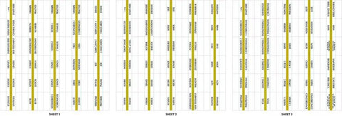 Slick Gold Edged Self Adhesive Bible Tabs For Old And New Testament Plus Catholic Books Quick Reference Page Markers, showcasing multiple tab designs.