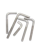 L Shape Foundation Bolts 304 Stainless Steel Right Angle Anchor Bolt With Long Square Bend Screws M4 M5 M6 M8 M10 M12 L Shaped Screws M6x40