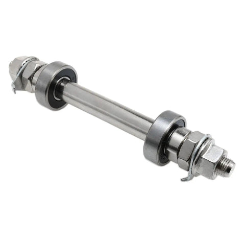 Front Hub Axle For Bicycles 140mm 5.5 Inch Thread 3 8 Inch 26 TPI Silver Hub Nut Washer Kit 1 Piece Lightweight Durable.