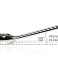 Close-up of 15° angled open end from 19 Piece Angled Open End Combination Wrench Set For Tight Spaces From Quarter Inch To One And One Quarter Inch With 19 Wrenches For Automotive Garage Ready DIY And Pro Grade Home Repairs