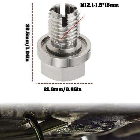 Heavy Duty Self Tapping Oil Drain Plug Repair Kit For Cars And Trucks With Stainless Steel Double Step Bolt Fix Stripped Oil Pan Threads Without Replacement On 16mm By 1.5 Vehicles That Need Quick Driveway Fixes, 16mm stainless steel drain plug repair kit