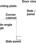 Adjustable Concealed Pie Cut Corner Cabinet Door Hinge Full Inset Nickel Plated Finish diagram showing components and installation.