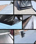 Straight Up Heavy Duty Self Adhesive Waterproof Bitumen Sealant Tape For Roof And Pipe Leak Fix being applied on different roof surfaces.