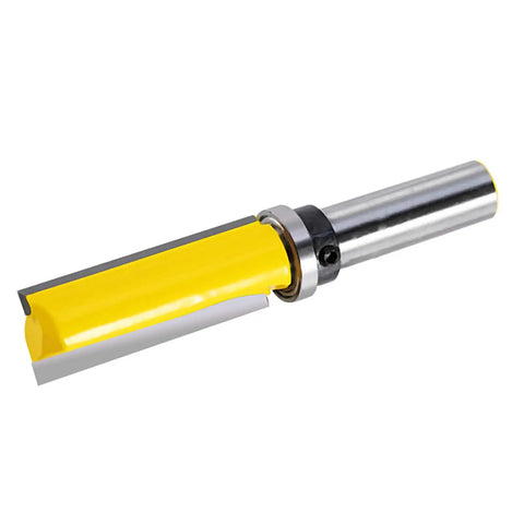 Top Bearing Flush Trim Router Bit For Woodworking Pro Grade Cut Industrial Grade Straight Flute Built Tough Heavy Duty Performance For Electric Routers And Engraving Machines with yellow carbide blade and steel shank