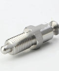 Workhorse Indexing Plunger With Hand Retractable Spring Pin Locking Screw Precision Threaded Bolt angled view in durable steel.