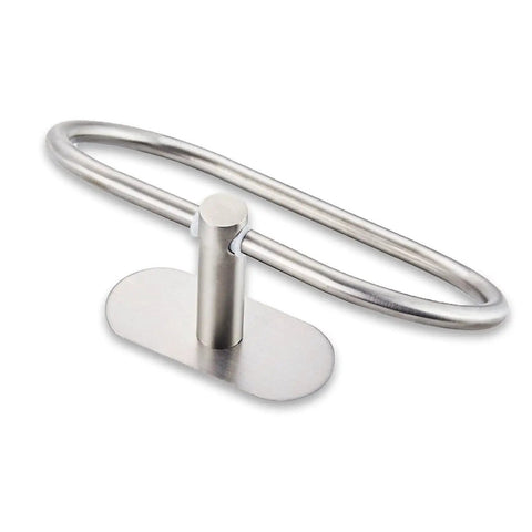Self Adhesive Towel Ring for Bathroom No Drill Stainless Steel Brushed Nickel Stick On Wall Hand Towel Holder Modern Hanger With 3M Tape Easy Install Durable Wall Mounted Towel Ring with oval design and stainless steel finish.