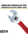 Adjustable Drive Wrench With Extra Capacity Jaw Built For Tough Jobs Forged Heat Treated Alloy Steel Chrome Finish 10 Inch