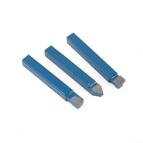 Ten Piece One Quarter Inch Carbide Lathe Tool Bits Set For Metal Cutting High Hardness Tips For Ordinary And CNC Lathes Ready To Cut Fast