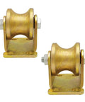 Straight Up Heavy Duty U Groove Steel Caster Wheel And Rigid Track Roller With Double Bearings For Industrial Machines Sliding Doors And Wire Rope Systems Built Tough For The Daily Grind in gold color