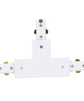 Two Pack H Track T Connector 3 Wire Single Circuit White 90 Degree Branch Track Lighting Adapter with smooth connections.